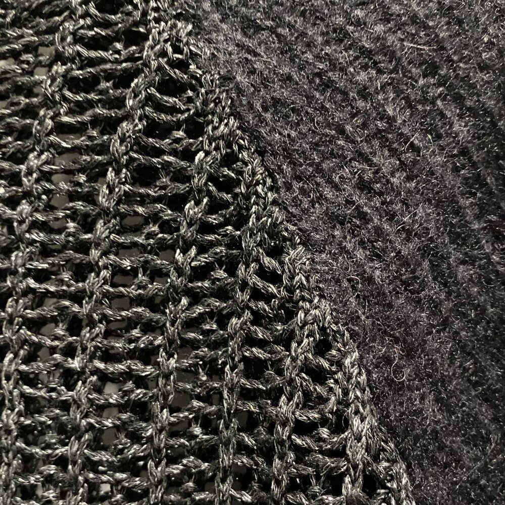 10) Eileen Fisher Mohair Alpaca Open Knit Preppy Boho Fisherman Grunge Sweater L - Picture 5 of 8